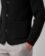 Men’s Chunky Knit Cardigan with Stand Collar