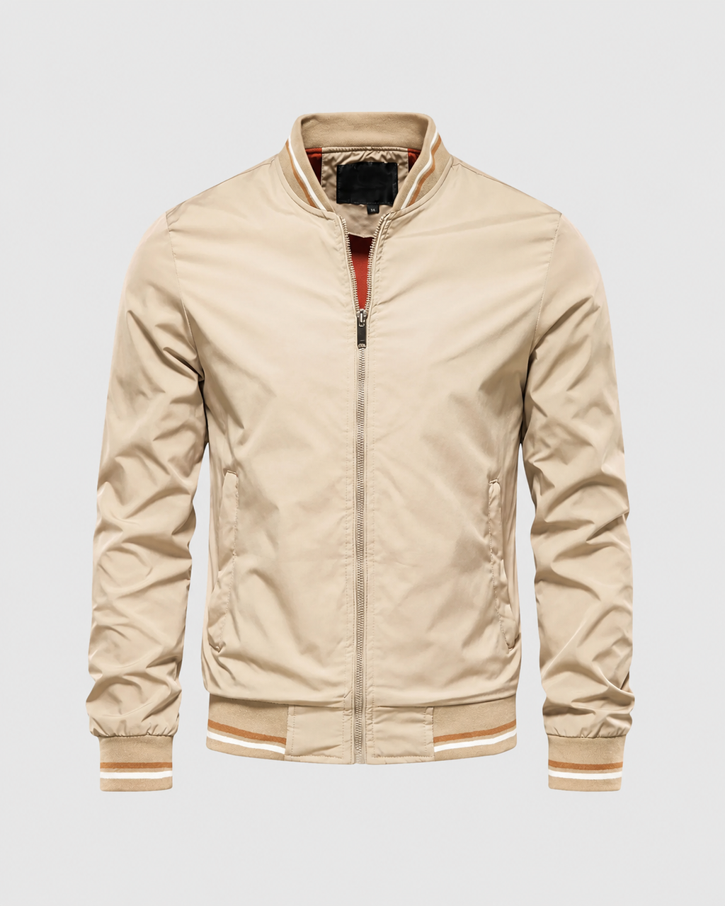 Men’s Classic Bomber Jacket with Ribbed Trim