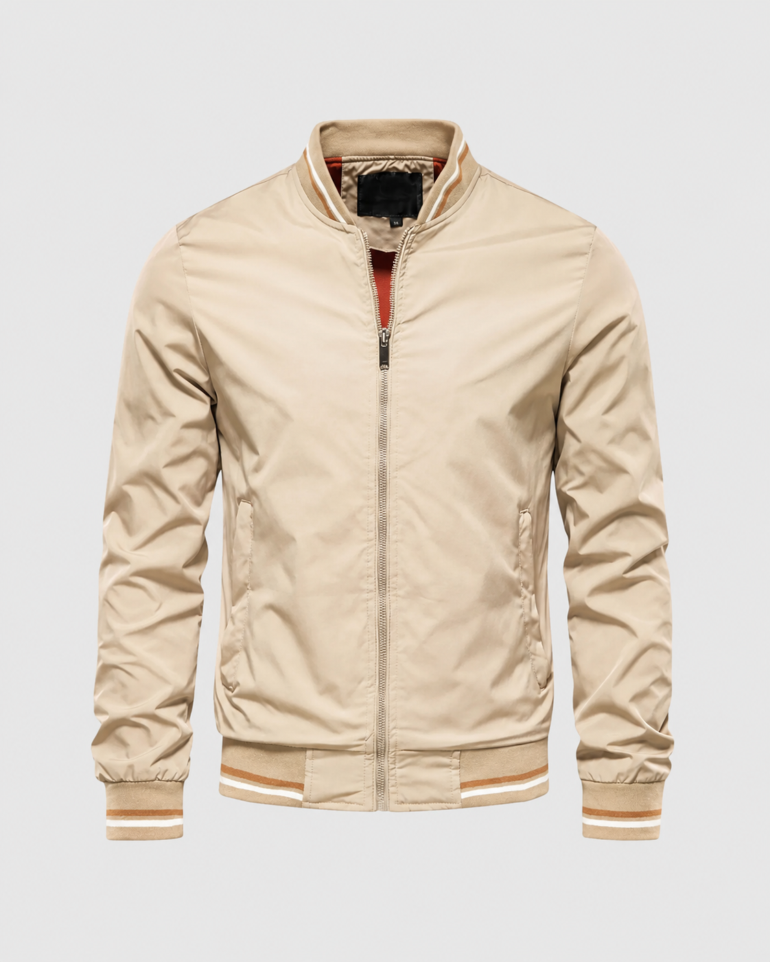 Men’s Classic Bomber Jacket with Ribbed Trim