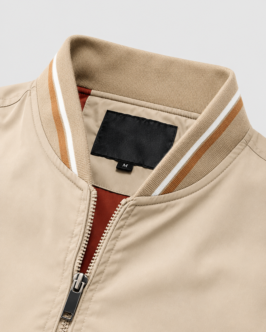 Men’s Classic Bomber Jacket with Ribbed Trim
