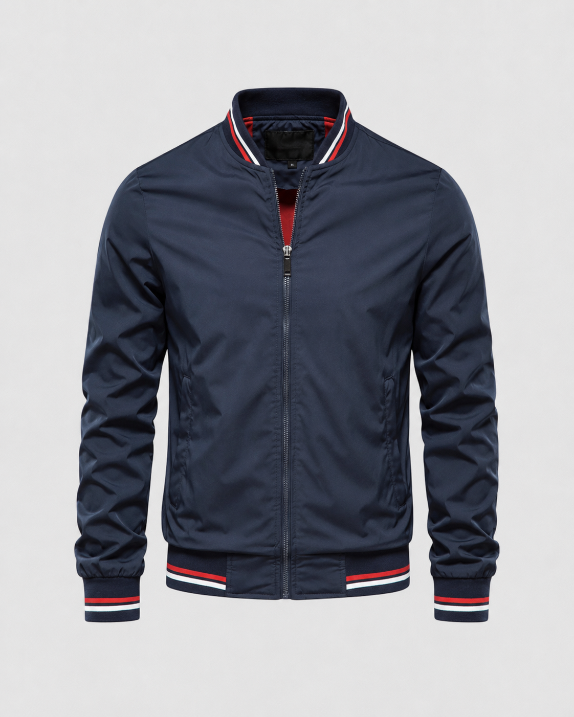 Men’s Classic Bomber Jacket with Ribbed Trim