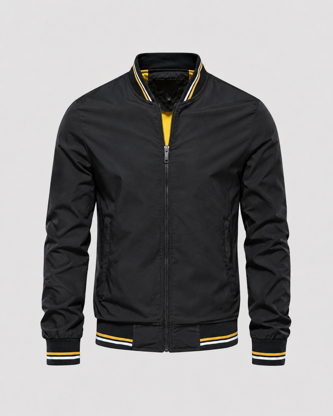 Men’s Classic Bomber Jacket with Ribbed Trim