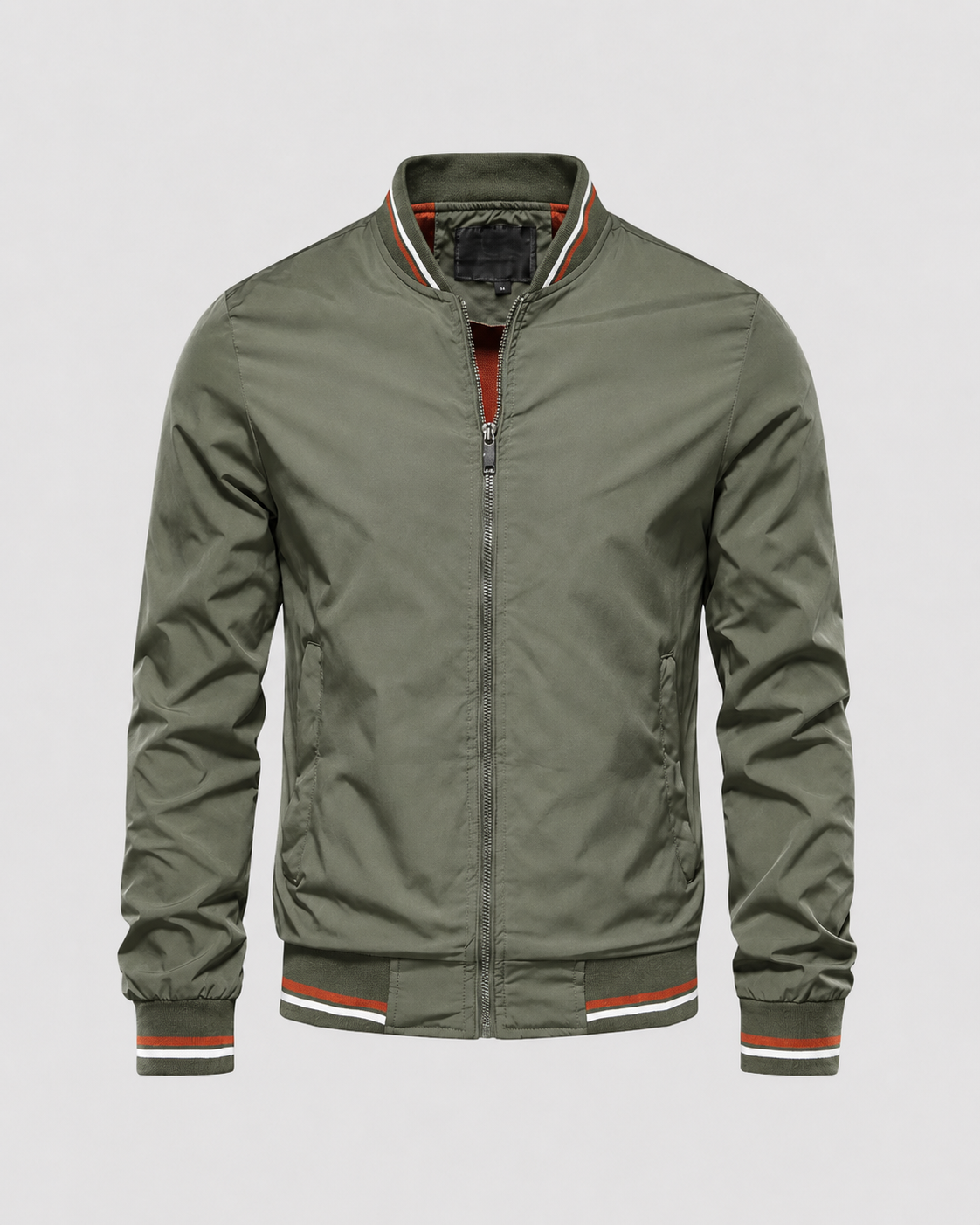 Men’s Classic Bomber Jacket with Ribbed Trim