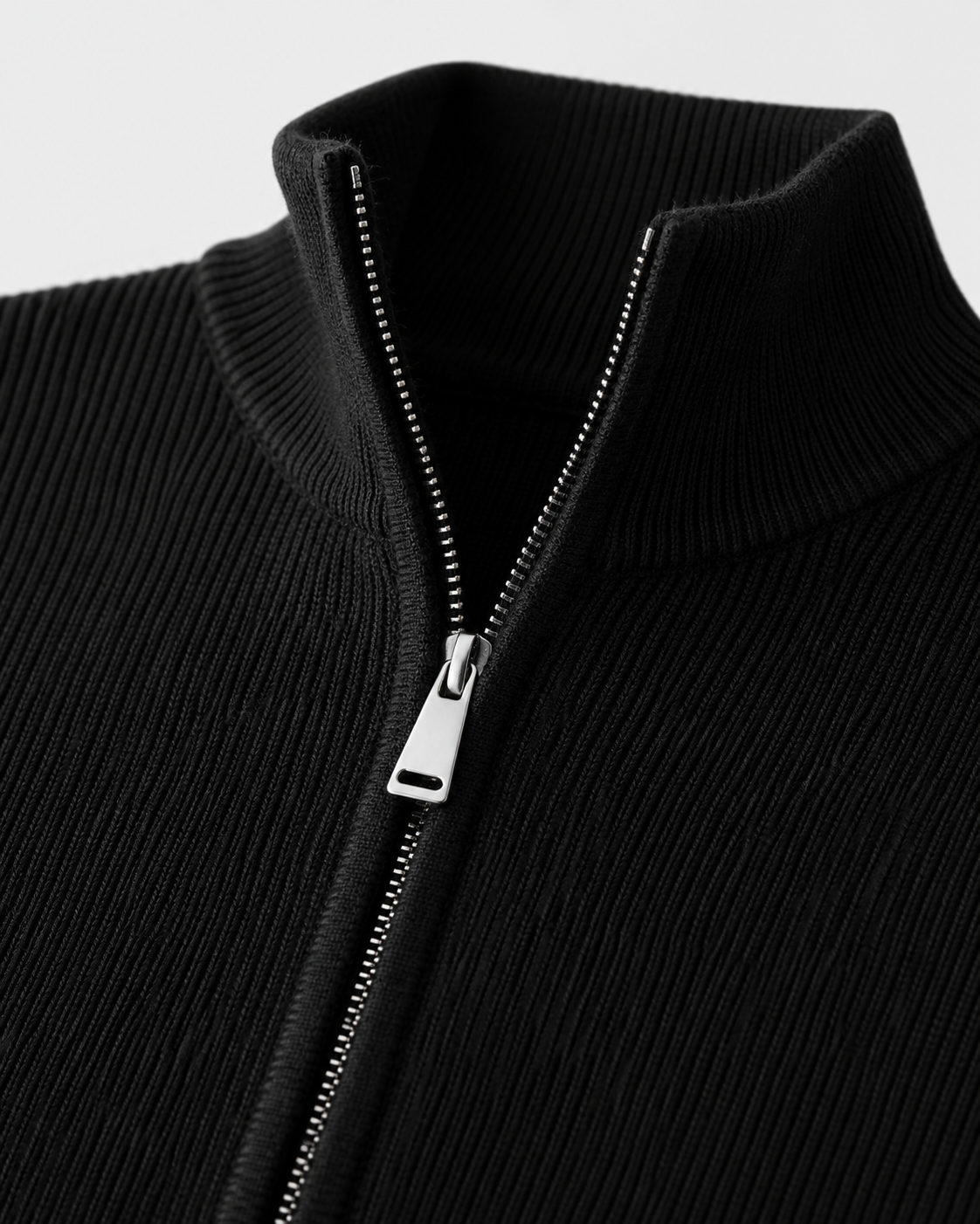 Men’s Full-Zip Knit Cardigan with Stand Collar