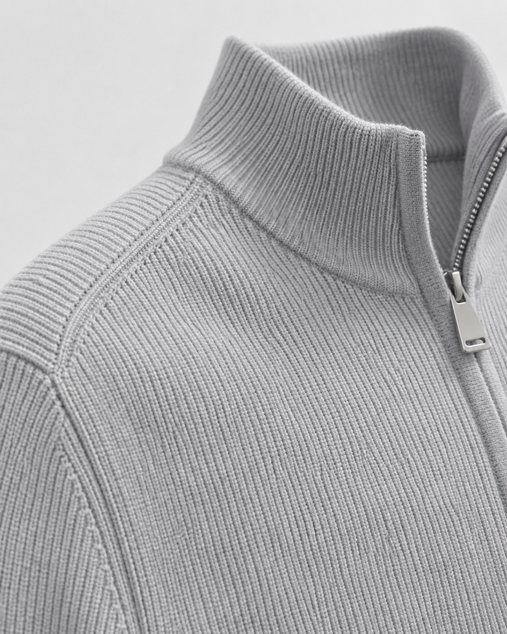 Men’s Full-Zip Knit Cardigan with Stand Collar