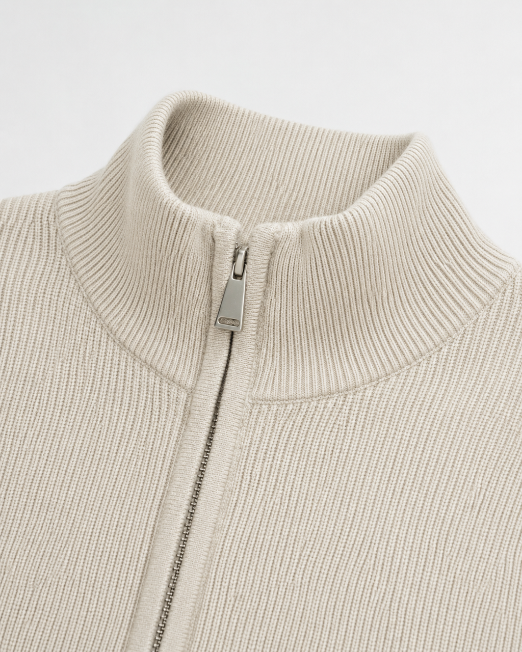 Men’s Full-Zip Knit Cardigan with Stand Collar