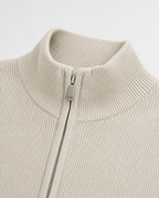 Men’s Full-Zip Knit Cardigan with Stand Collar