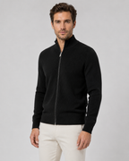 Men’s Full-Zip Knit Cardigan with Stand Collar