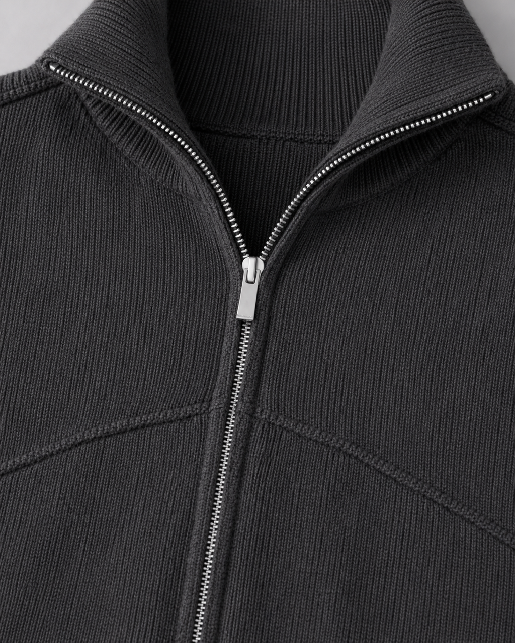 Men’s Full Zip Knit Cardigan – Stand Collar Sweater