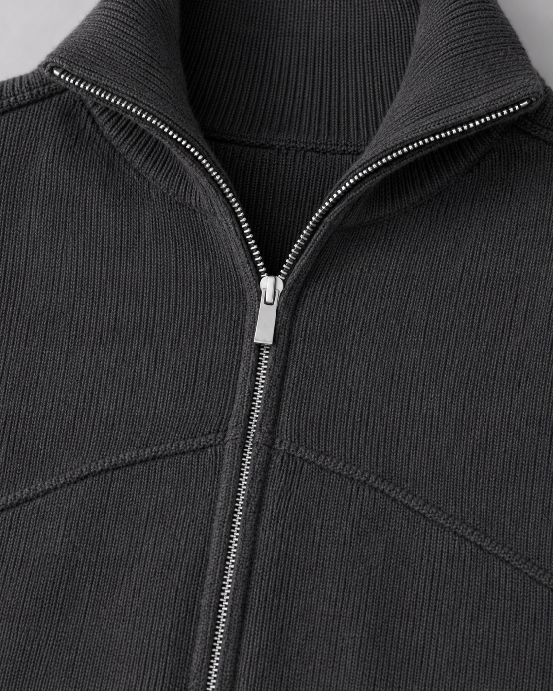 Men’s Full Zip Knit Cardigan – Stand Collar Sweater