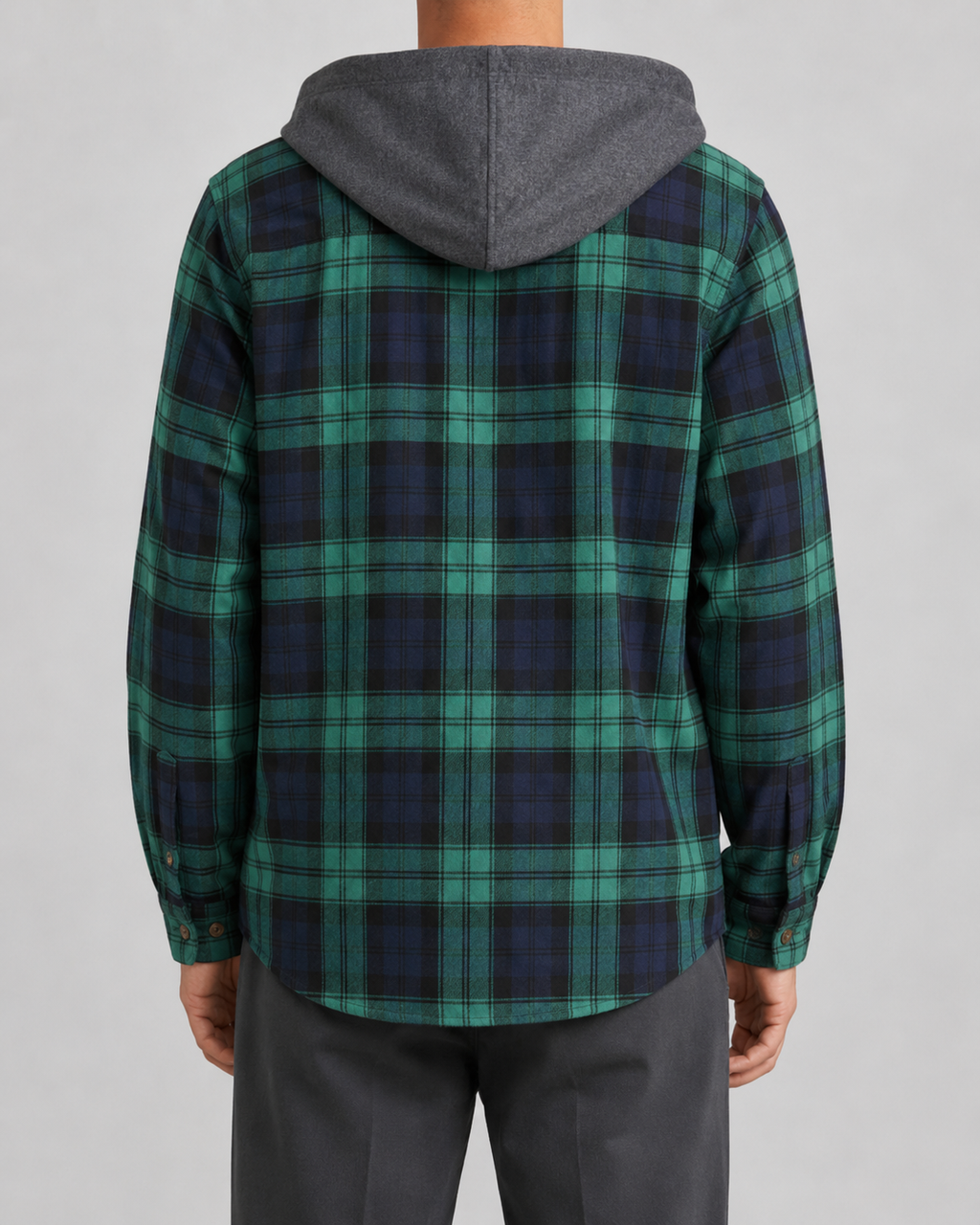 Men’s Hooded Check Overshirt – Relaxed Button-Up Layer