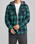 Men’s Hooded Check Overshirt – Relaxed Button-Up Layer