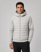 Men’s Hybrid Hooded Jacket – Quilted Padded Zip Design
