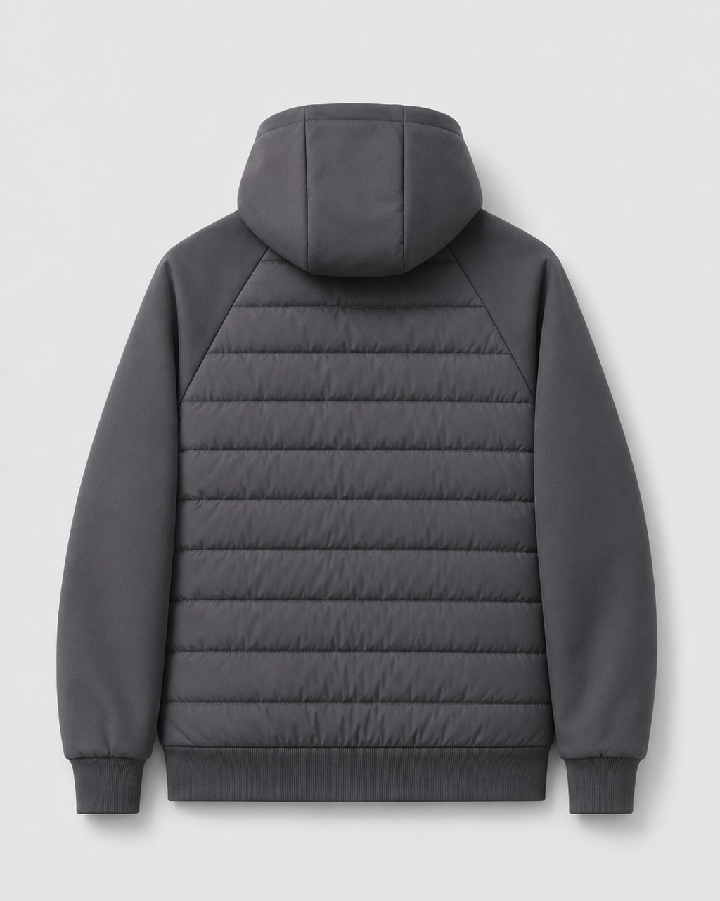 Men’s Hybrid Hooded Jacket – Quilted Padded Zip Design