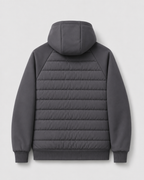 Men’s Hybrid Hooded Jacket – Quilted Padded Zip Design