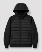 Men’s Hybrid Hooded Jacket – Quilted Padded Zip Design
