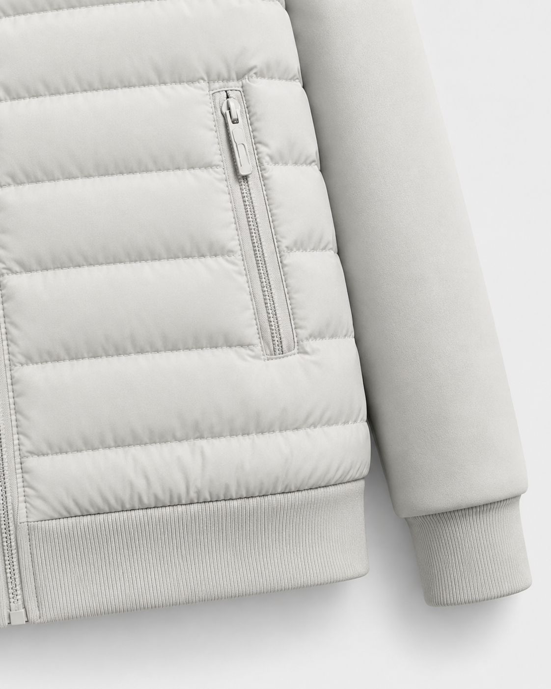 Men’s Hybrid Hooded Jacket – Quilted Padded Zip Design