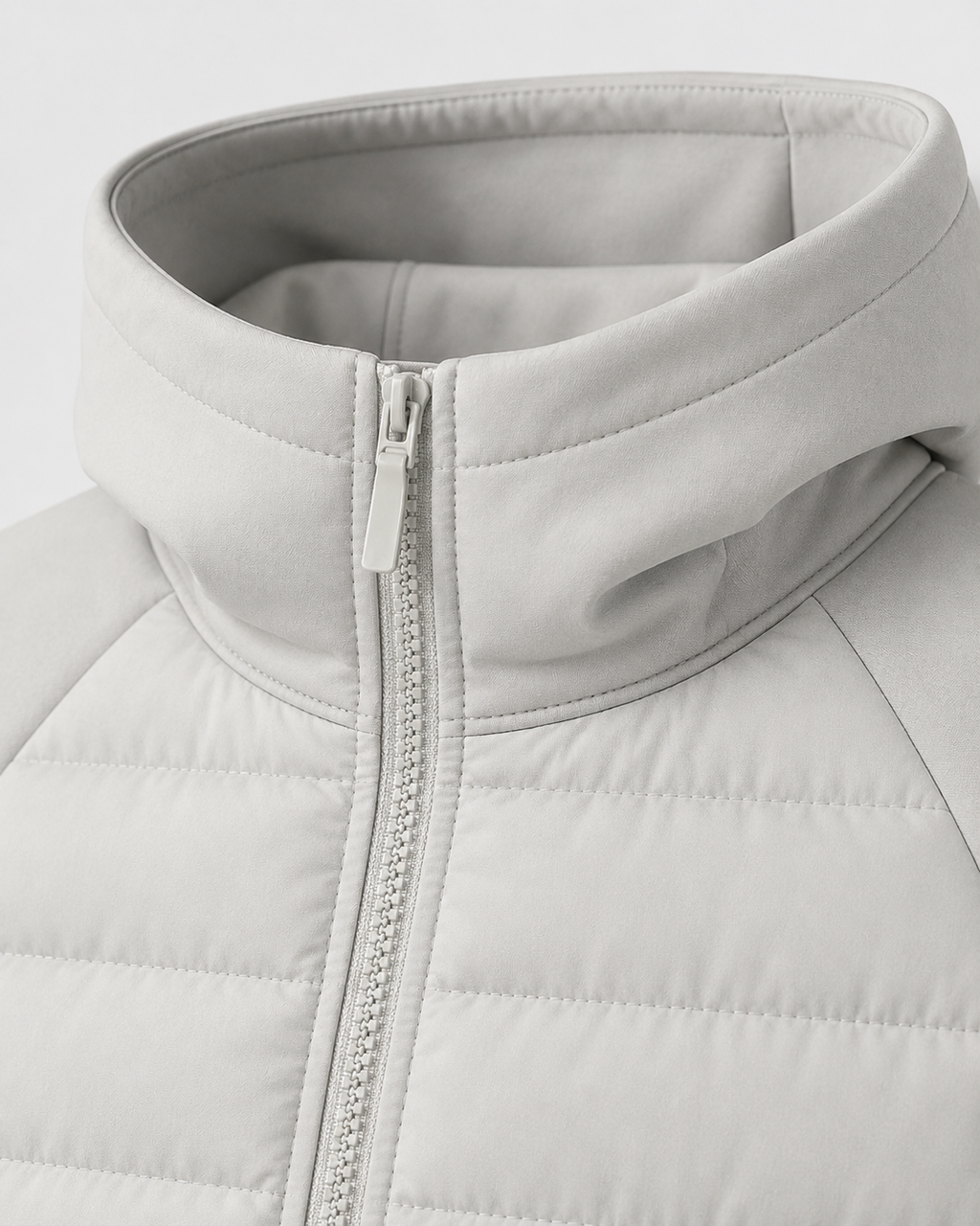 Men’s Hybrid Hooded Jacket – Quilted Padded Zip Design