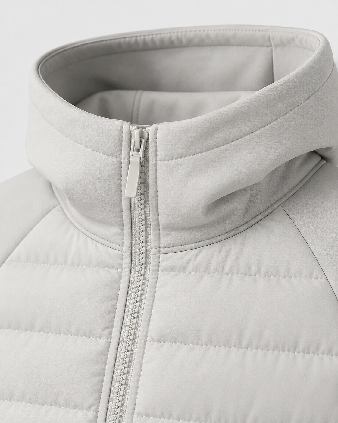 Men’s Hybrid Hooded Jacket – Quilted Padded Zip Design