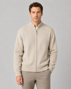 Men’s Merino Wool Zip-Up Cardigan – Stand Collar Knit