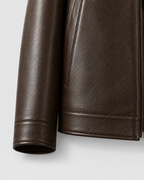 Men’s PU Leather Stand Collar Zip Jacket