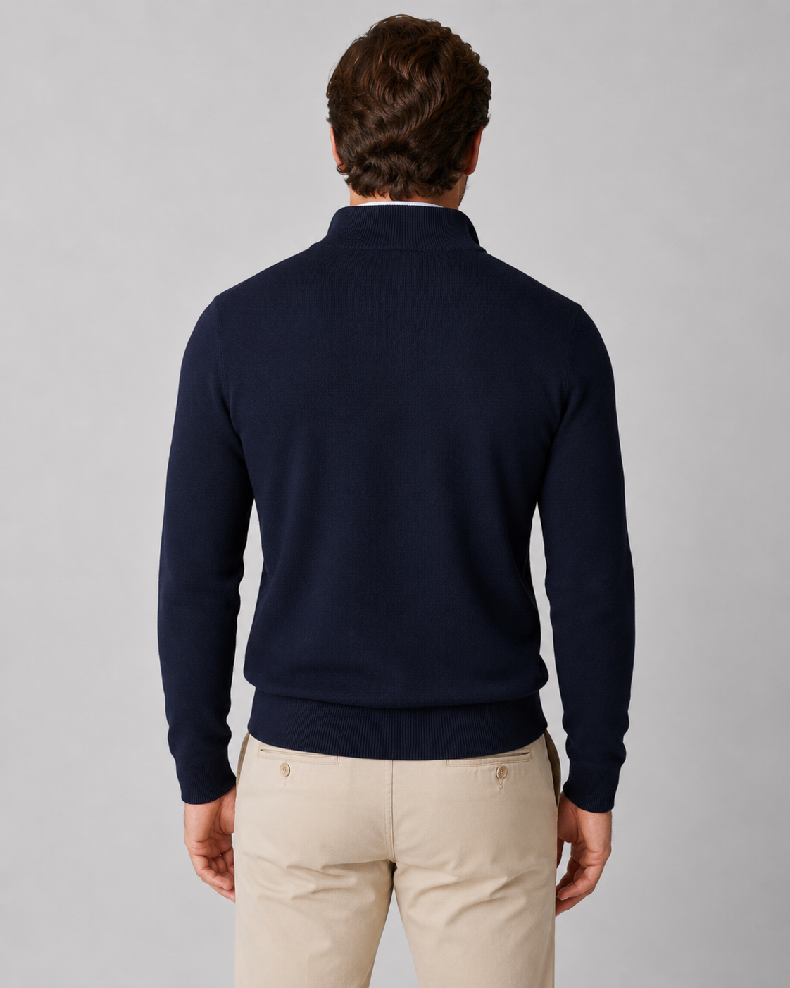 Men's Quarter Zip Knit Sweater – Long Sleeve Pullover