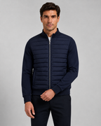 Men’s Quilted Hybrid Jacket – Knit Sleeve Zip Up
