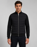 Men’s Quilted Hybrid Jacket – Knit Sleeve Zip Up