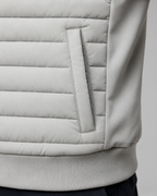 Men’s Quilted Hybrid Jacket – Knit Sleeve Zip Up