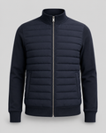 Men’s Quilted Hybrid Jacket – Knit Sleeve Zip Up