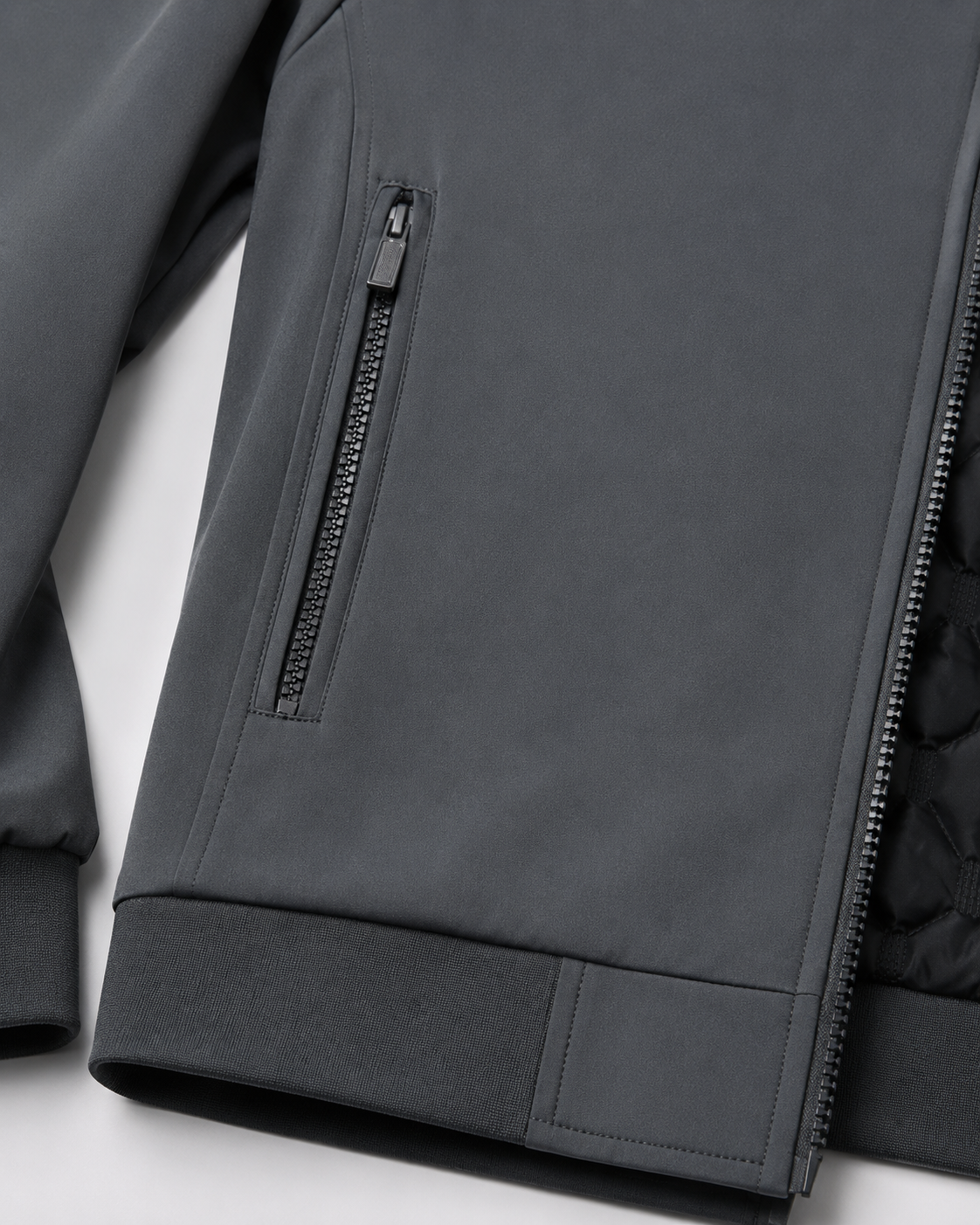 Men’s Quilted Lined Stand Collar Jacket