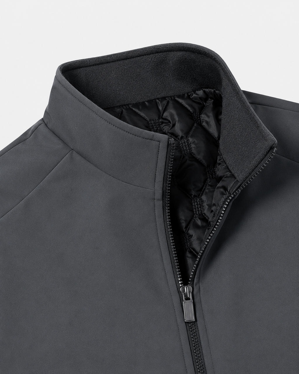 Men’s Quilted Lined Stand Collar Jacket