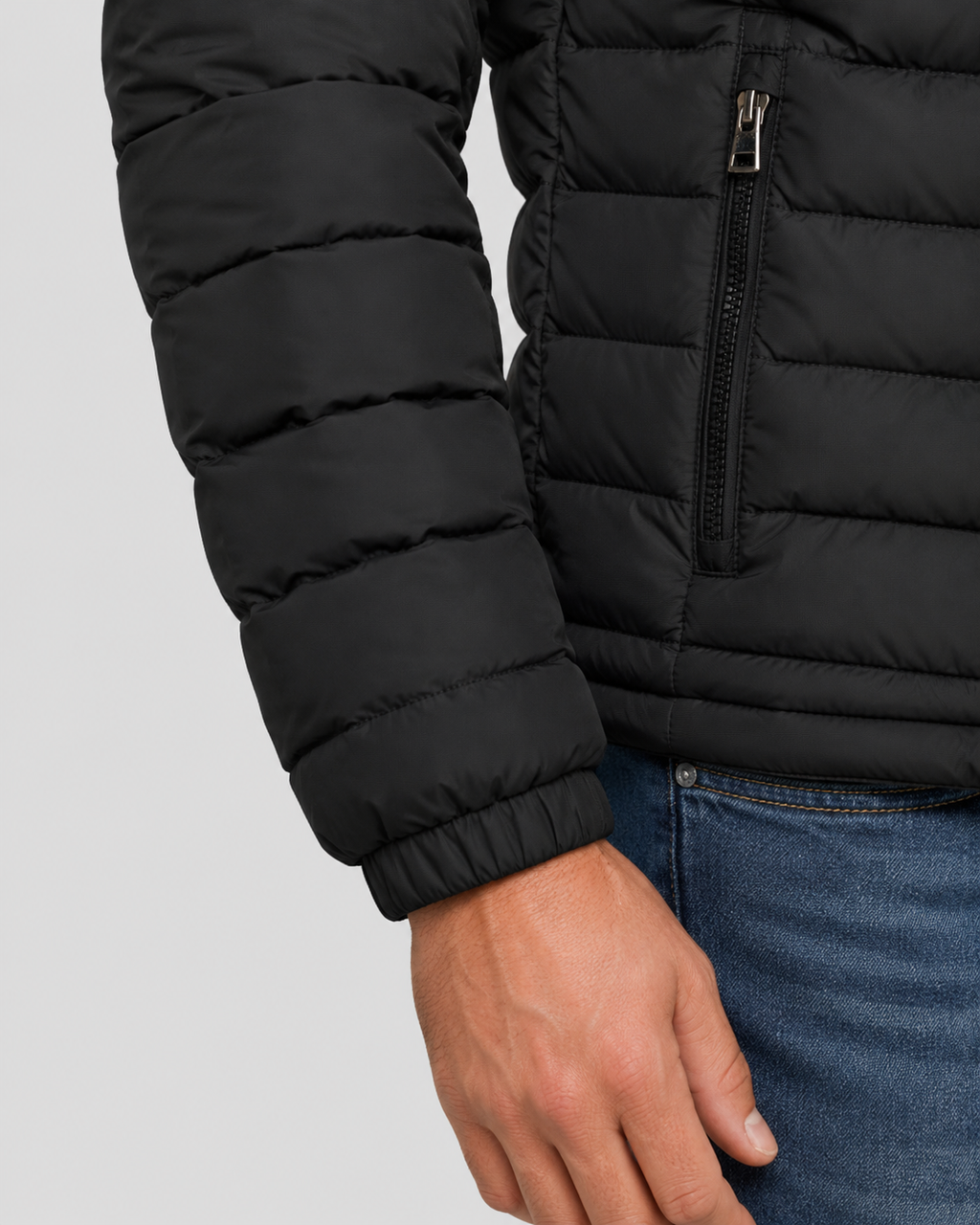Men’s Quilted Puffer Jacket with Stand Collar