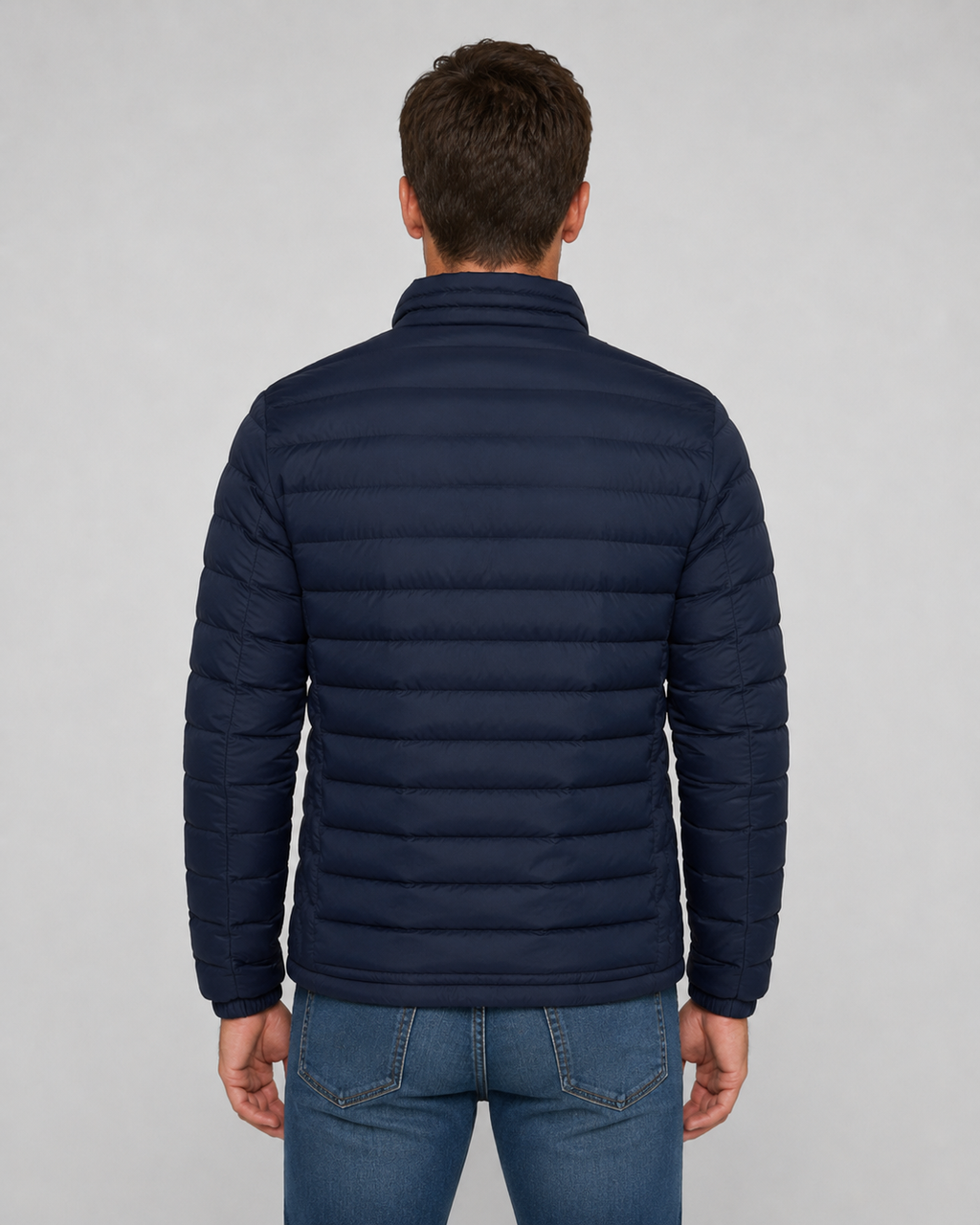 Men’s Quilted Puffer Jacket with Stand Collar