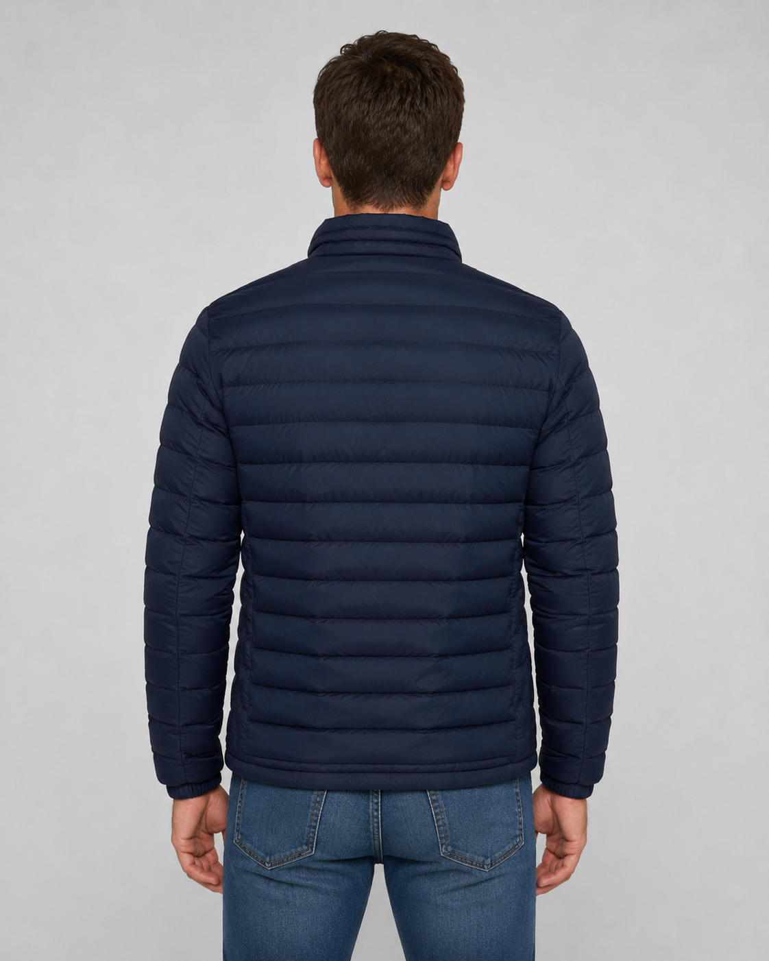 Men’s Quilted Puffer Jacket with Stand Collar