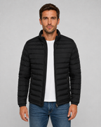 Men’s Quilted Puffer Jacket with Stand Collar