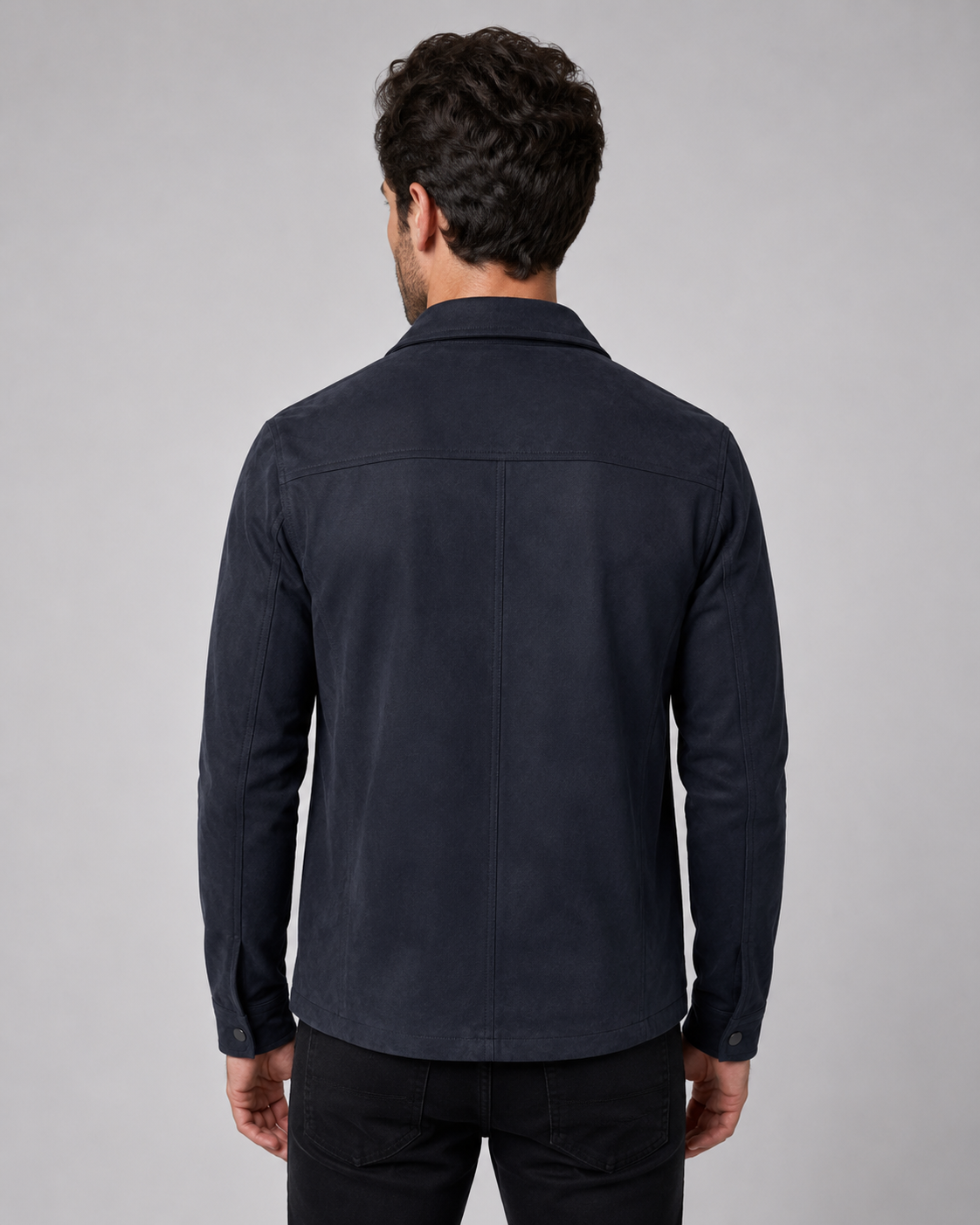Men’s Suede Overshirt Jacket – Slim Utility Fit