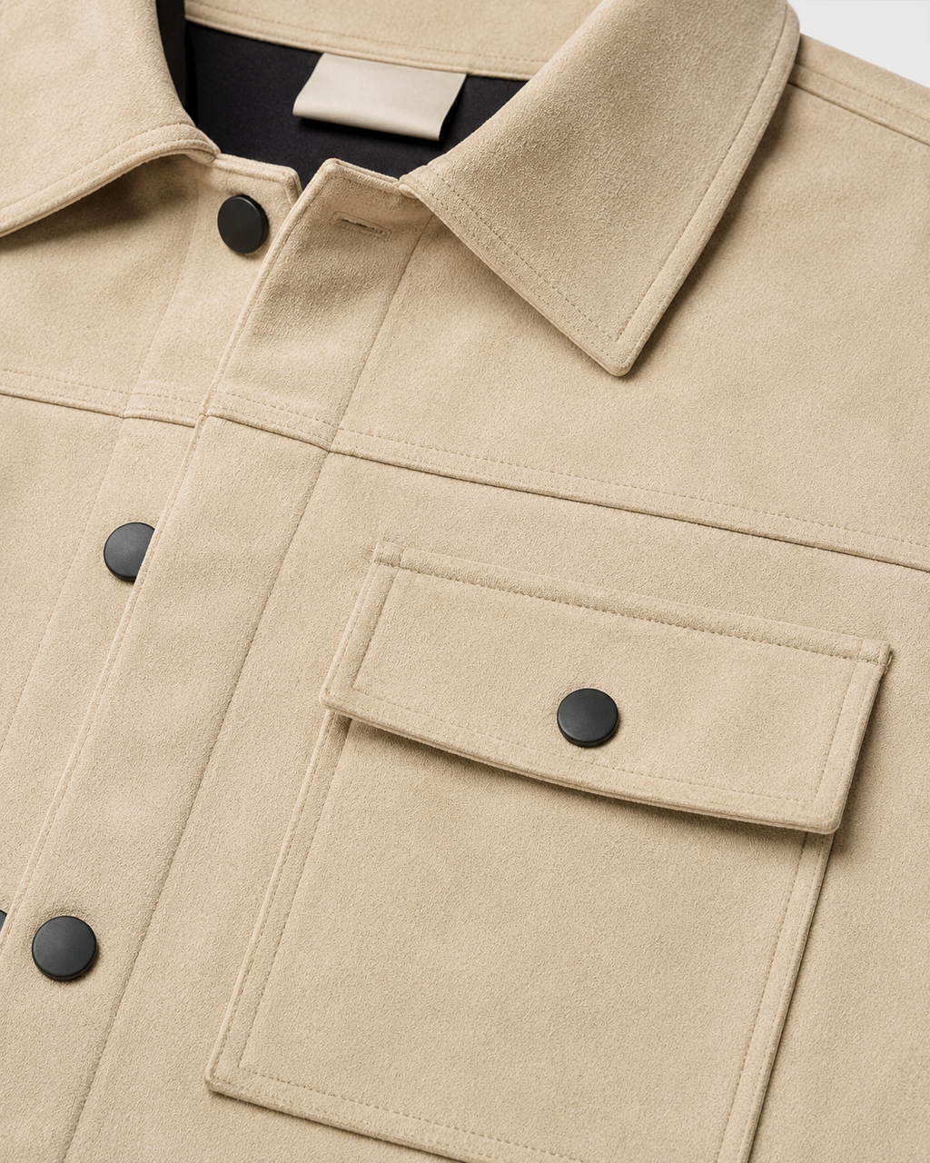 Men’s Suede Overshirt Jacket – Slim Utility Fit