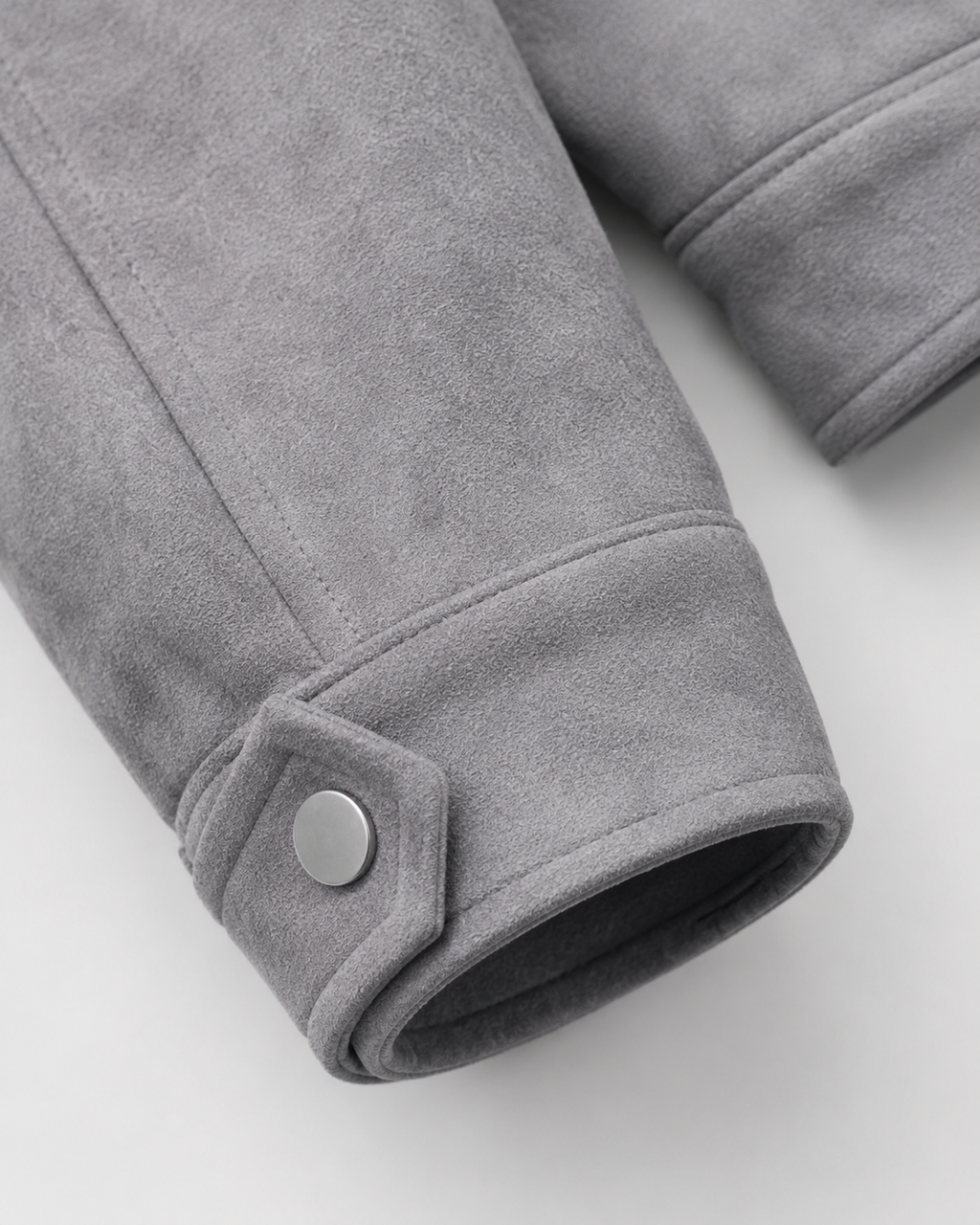 Men’s Suede Utility Jacket – Loose Fit Zip Design