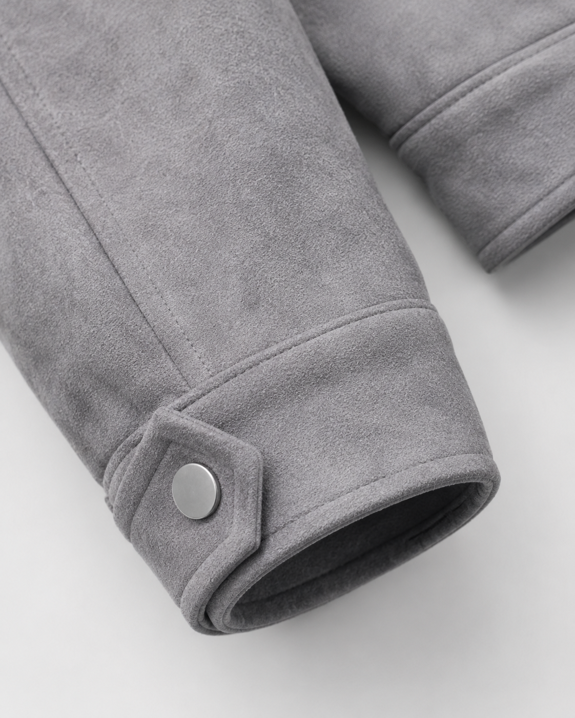 Men’s Suede Utility Jacket – Loose Fit Zip Design