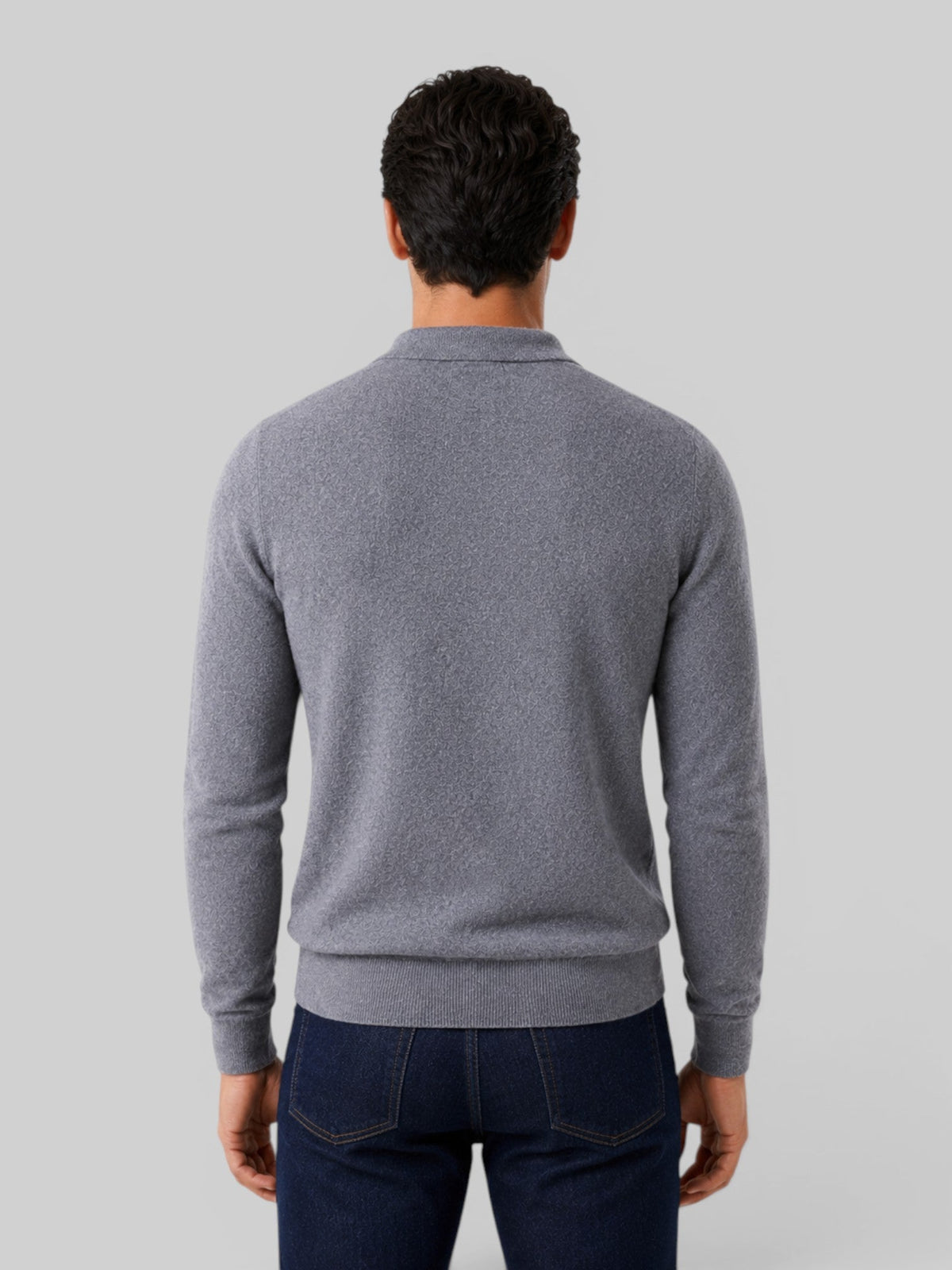 Men's Wool Knit Polo Sweater – Long Sleeve