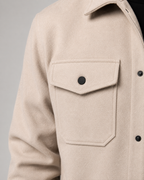Men’s Wool Blend Overshirt Jacket – Casual Utility Shirt Jacket