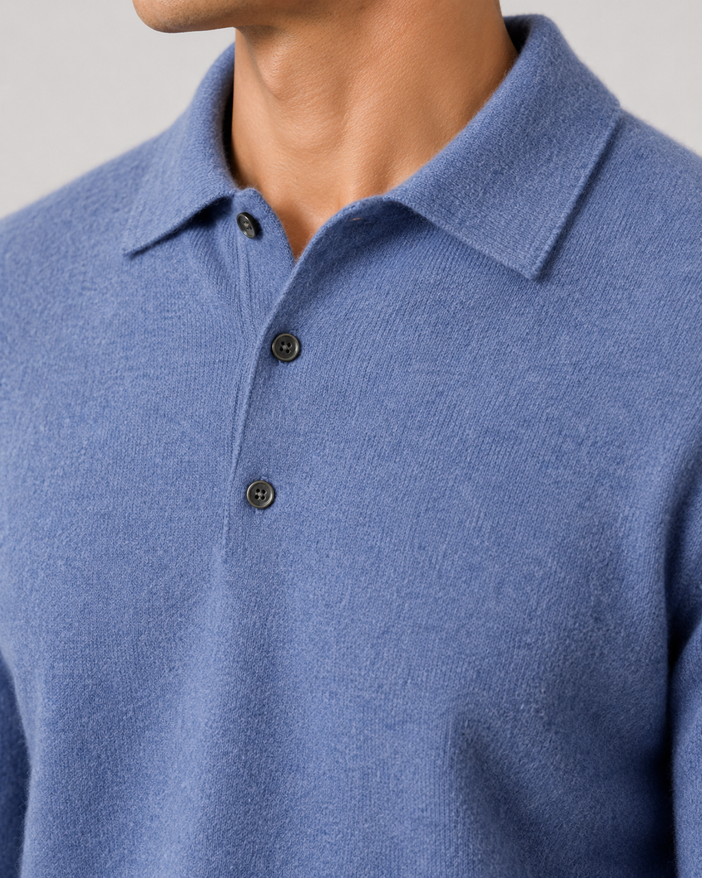 Men’s Wool Polo Sweater – Long Sleeve Knit Polo