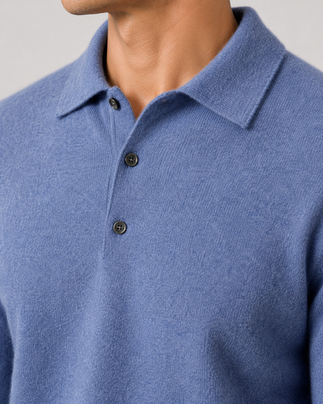 Men’s Wool Polo Sweater – Long Sleeve Knit Polo