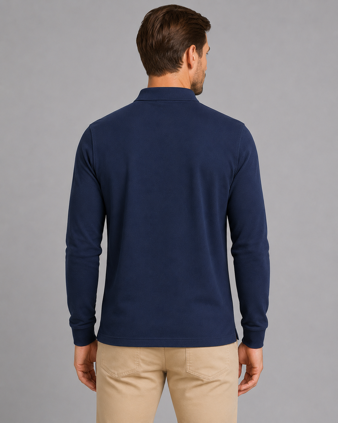 Men's Long Sleeve Jersey Polo Shirt – Smart Casual Top