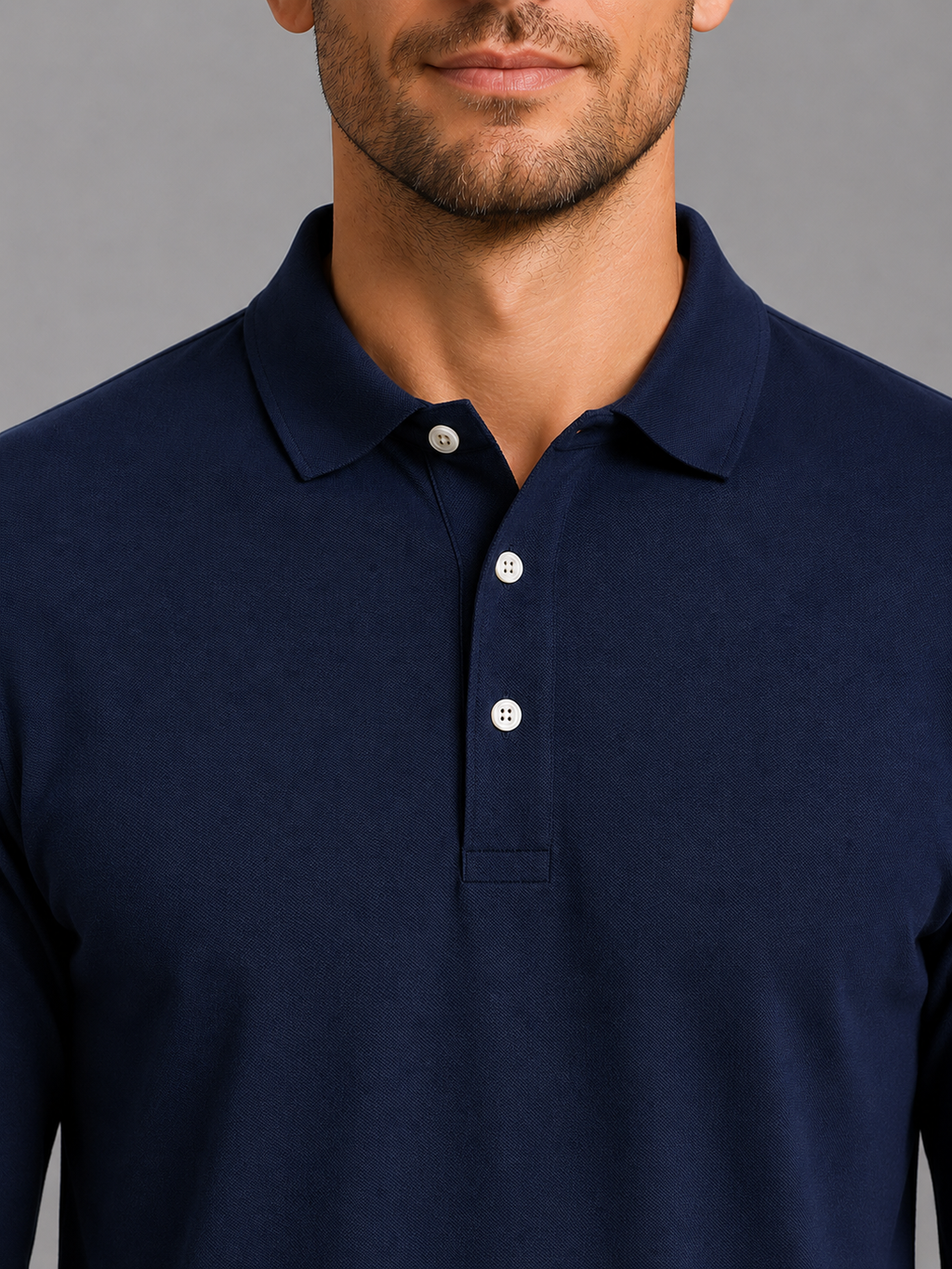 Men's Long Sleeve Jersey Polo Shirt – Smart Casual Top