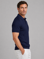 Men's Ribbed Polo Shirt Short Sleeve Polo