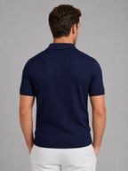Men's Ribbed Polo Shirt Short Sleeve Polo