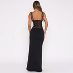 Felicia Long Dress with Lace Detail