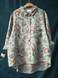 Classic Floral Button-Up Blouse